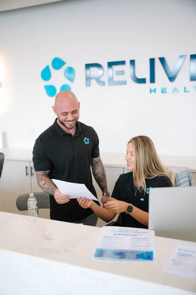 The Relive Health Stuart team at the front desk