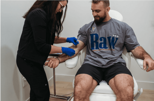 A relaxed patient during an ozone therapy appointment