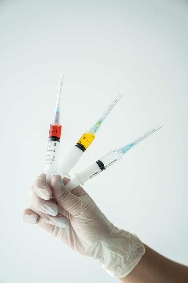 Sterile syringes prepared in the Relive Health Stuart clinic